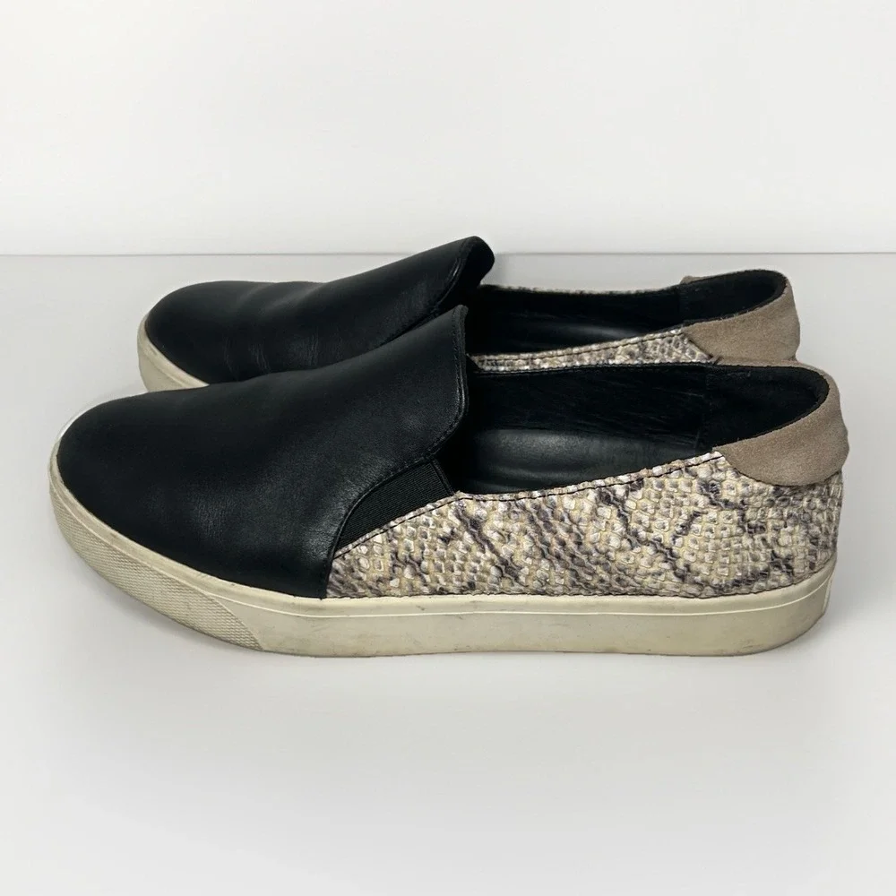 Cole Haan Grandpro W15434 Womens 8.5 B Black Leather & Snakeskin Slip-On Loafers